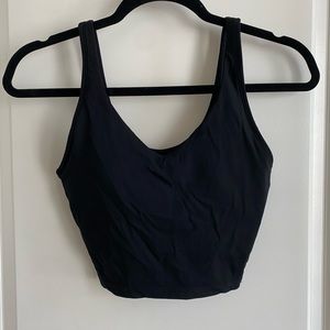 Cropped Athletic Tank- Black